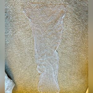 White & silver rhinestone netted cover up dress.